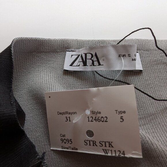 ZARA Bodycon Fitting MIDI Dress SIZE SMALL Black SLEEVELESS Spaghetti Strap NWT - Picture 7 of 10